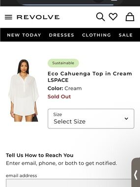 l*space Cream Eco Cahuenga Tunic Top